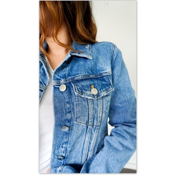 Zara Distressed Raw Hem Denim Jacket - Picture 3 of 6